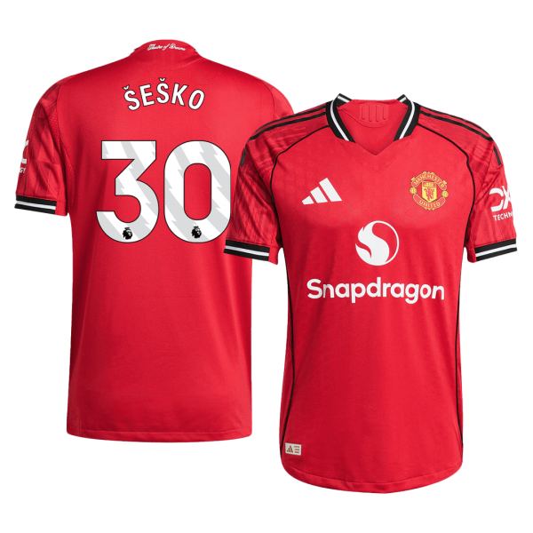 ŠEŠKO #30 Манчестер Юнайтед Домакинска Тениска 2025/26 Authentic