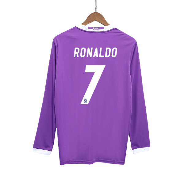 Ретро RONALDO #7 Реал Мадрид Гостуваща Тениска с дълъг ръкав 2016/17
