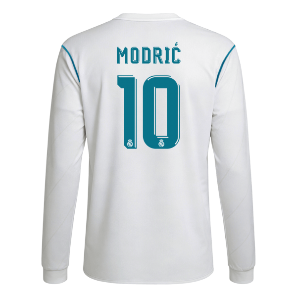 Ретро MODRIĆ #10 Реал Мадрид Домакинска Тениска с дълъг ръкав 2017/18