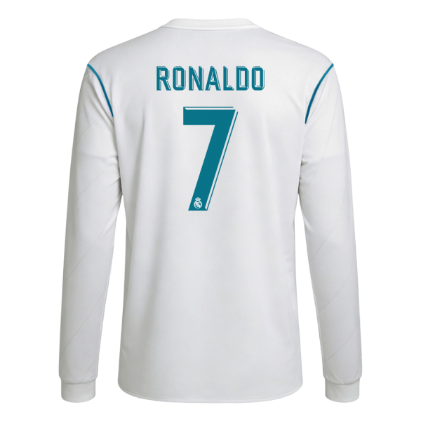 Ретро RONALDO #7 Реал Мадрид Домакинска Тениска с дълъг ръкав 2017/18