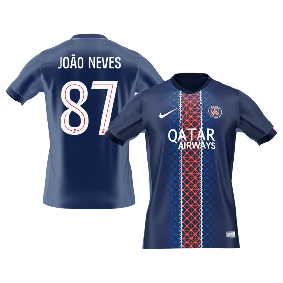 JOÃO NEVES #87 Пари Сен Жермен Домакинска Тениска 2025/26