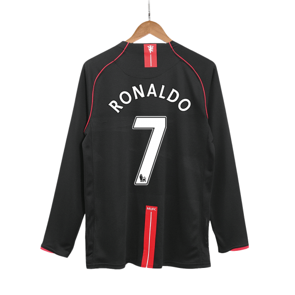Ретро RONALDO #7 Манчестер Юнайтед Гостуваща Тениска с дълъг ръкав 2007/08