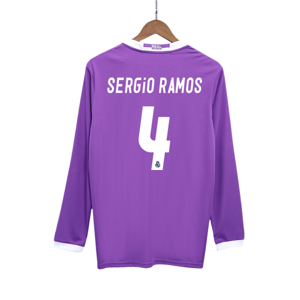 Ретро SERGIO RAMOS #4 Реал Мадрид Гостуваща Тениска с дълъг ръкав 2016/17
