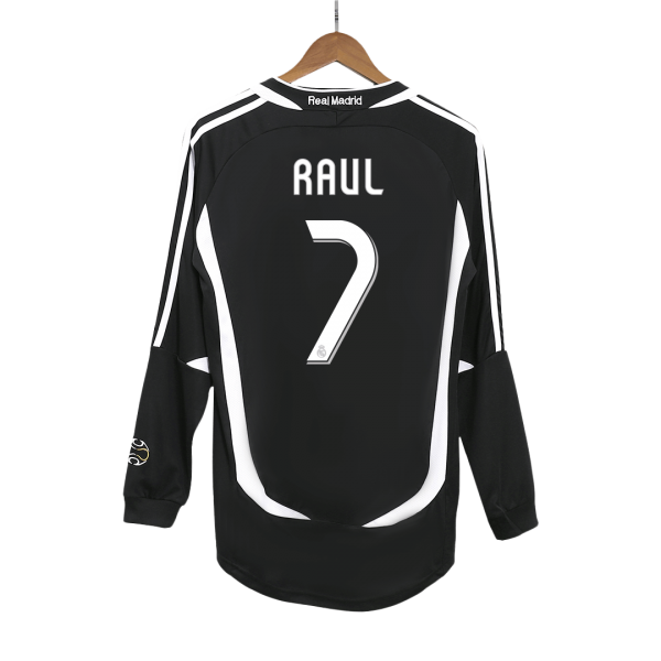 Ретро RAUL #7 Реал Мадрид Гостуваща Тениска с дълъг ръкав 2006/07