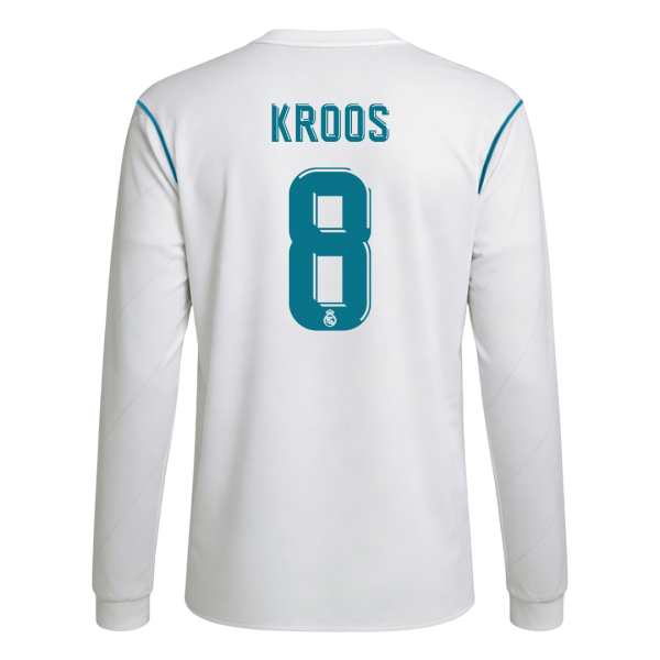 Ретро KROOS #8 Реал Мадрид Домакинска Тениска с дълъг ръкав 2017/18